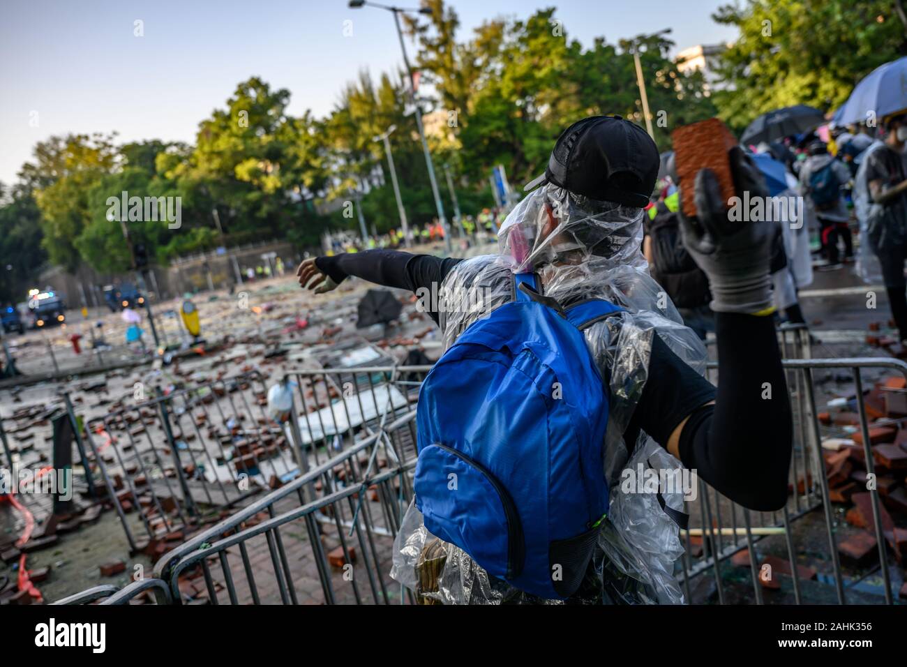 PolyU, Hong Kong - Nov 17, 2019: The first day of the Siege of PolyU ...