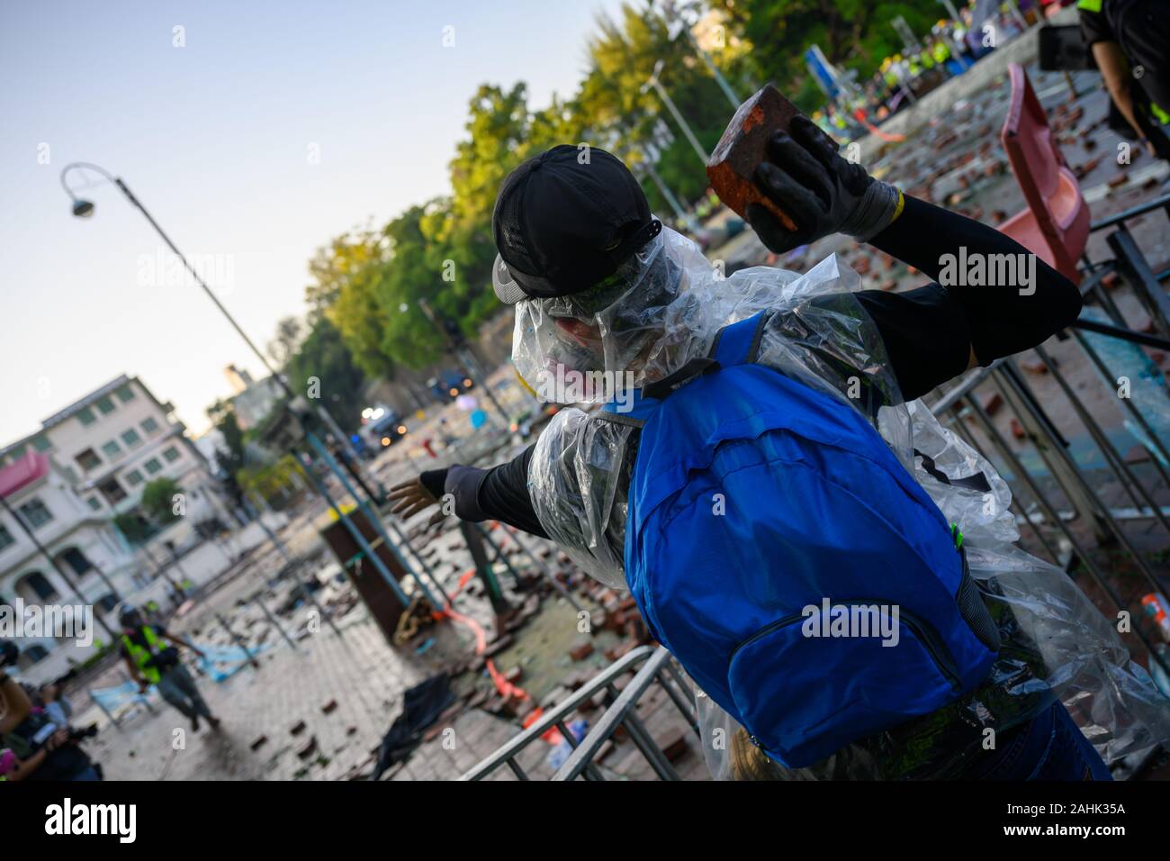 PolyU, Hong Kong - Nov 17, 2019: The first day of the Siege of PolyU ...