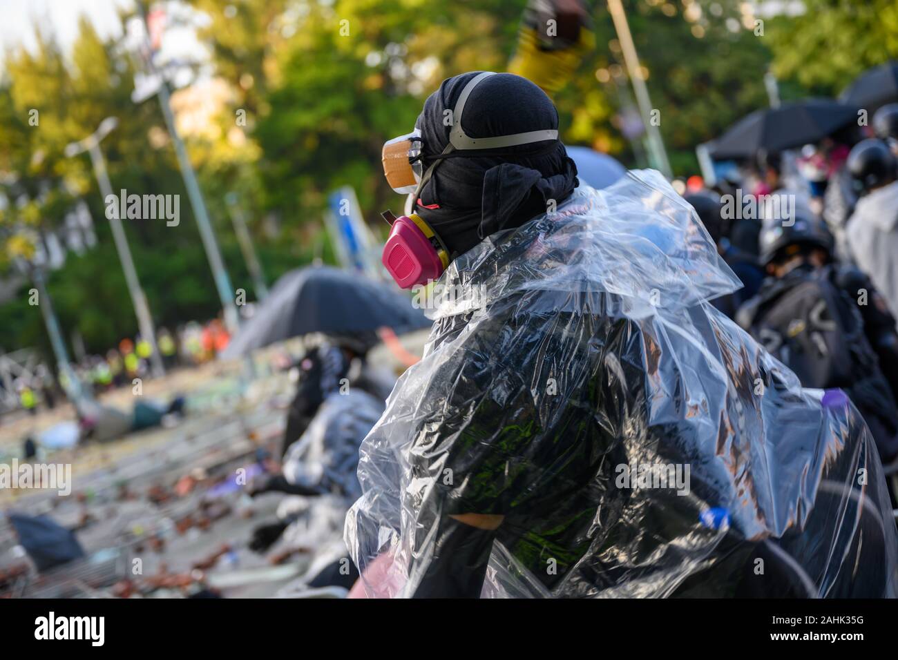 PolyU, Hong Kong - Nov 17, 2019: The first day of the Siege of PolyU ...