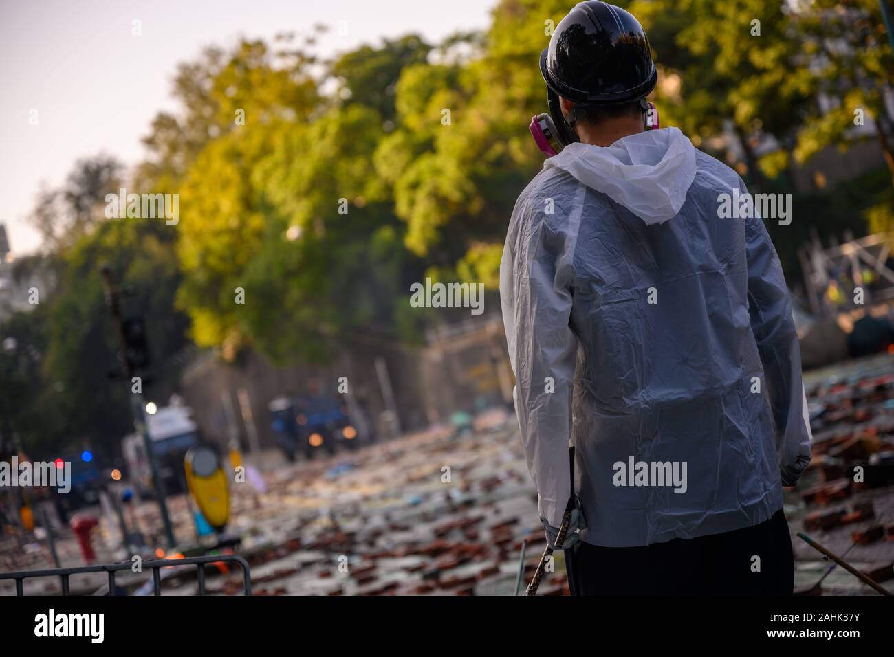PolyU, Hong Kong - Nov 17, 2019: The first day of the Siege of PolyU ...