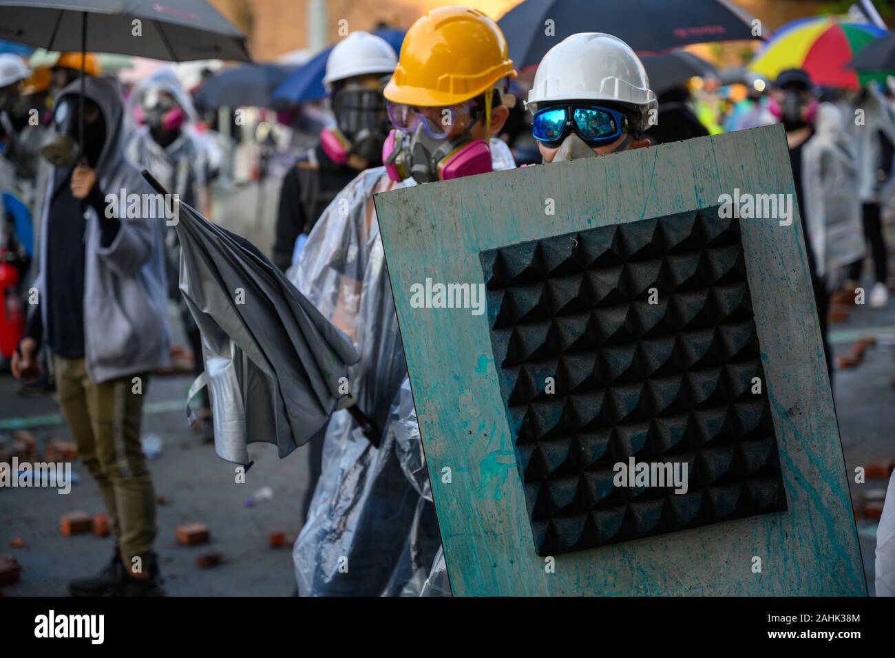 PolyU, Hong Kong - Nov 17, 2019: The first day of the Siege of PolyU ...