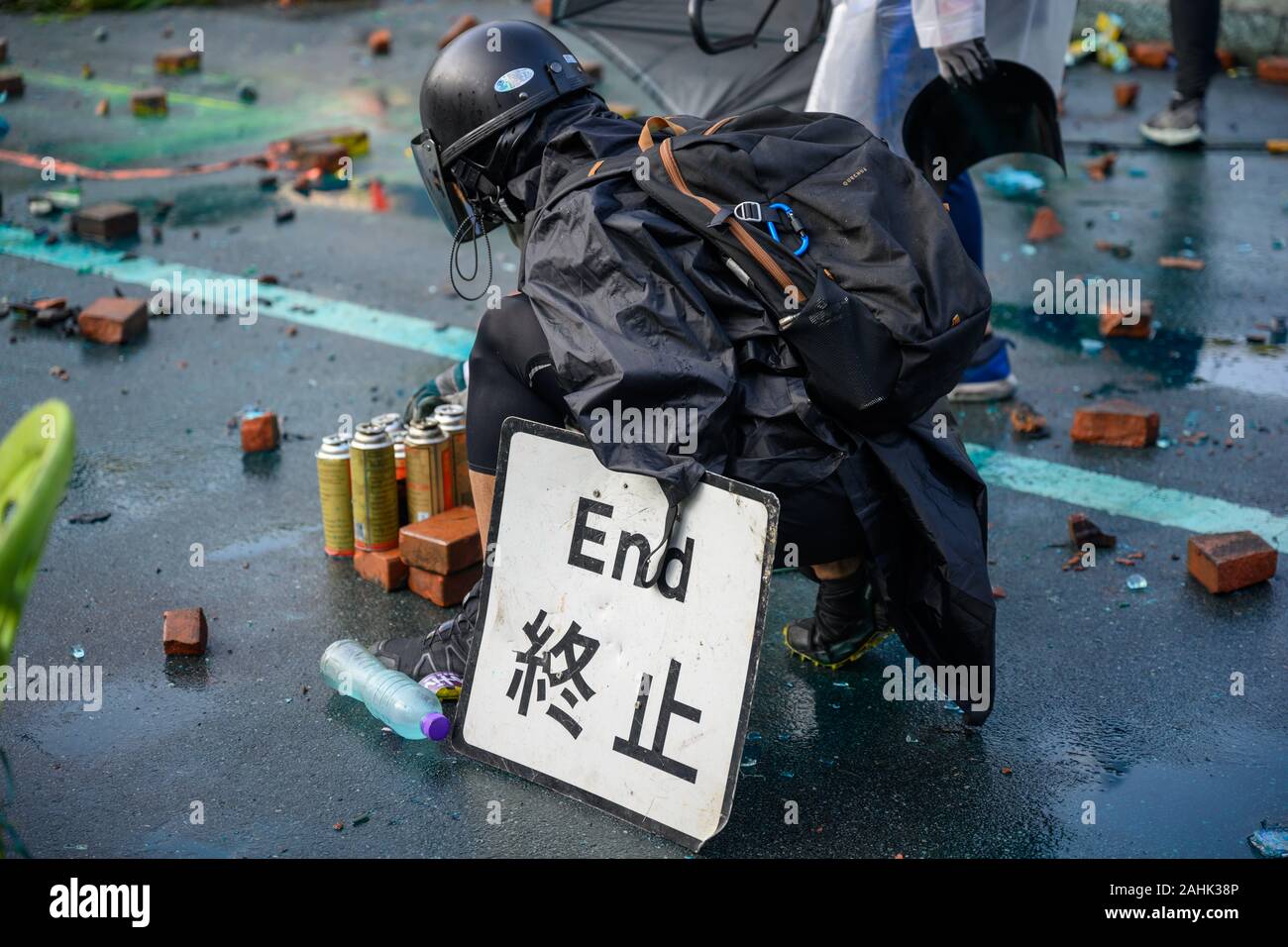 PolyU, Hong Kong - Nov 17, 2019: The first day of the Siege of PolyU ...