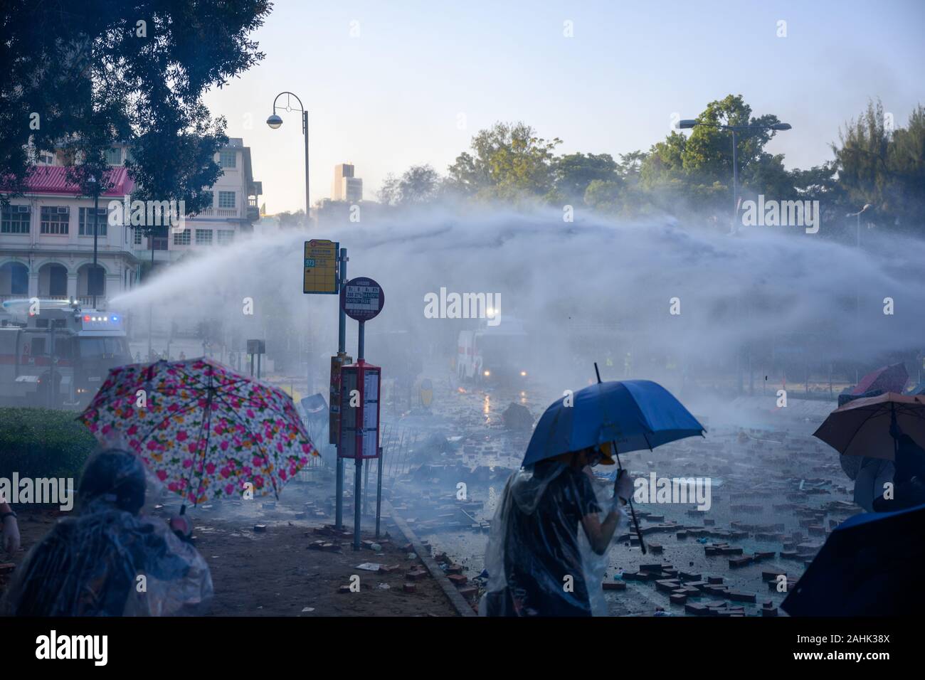 PolyU, Hong Kong - Nov 17, 2019: The first day of the Siege of PolyU ...