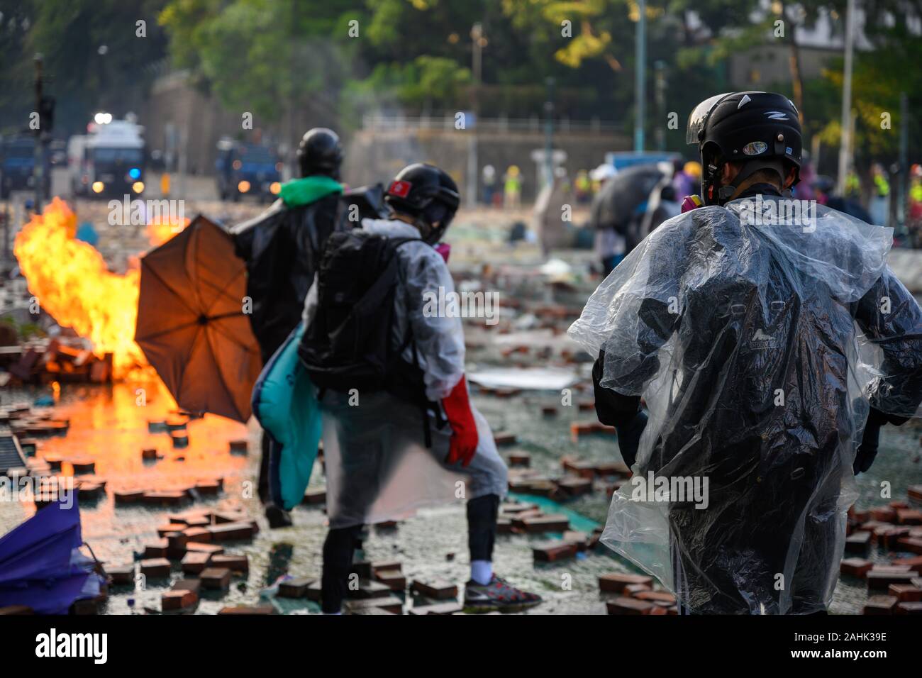 PolyU, Hong Kong - Nov 17, 2019: The first day of the Siege of PolyU ...