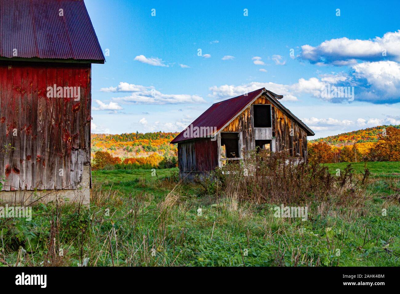 Old barns at the Bullitt Farm in Ashfield, Massachusetts Stock Photo