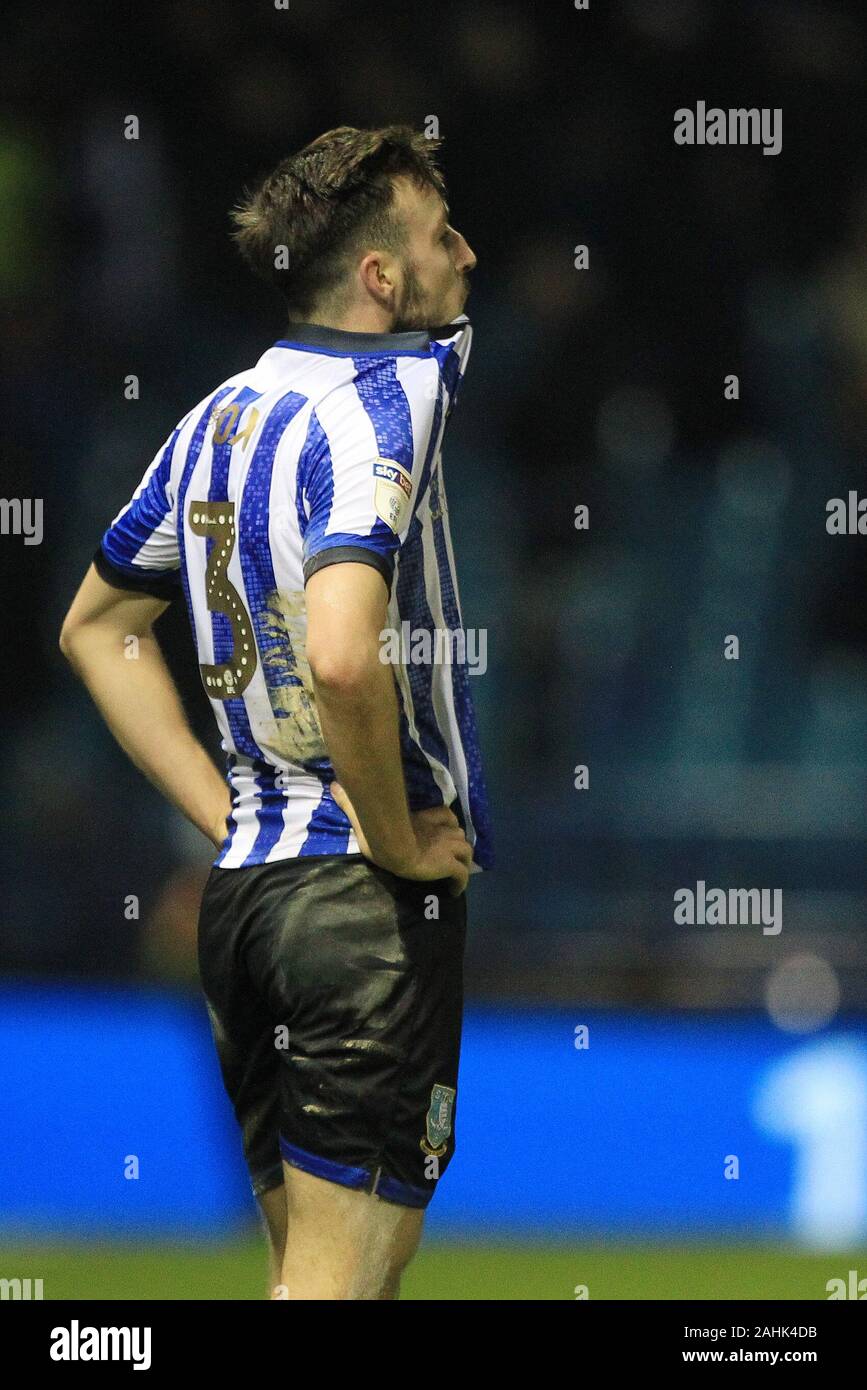 SHEFFIELD, ENGLAND - DECEMBER 29TH Morgan Fox of Sheffield Wednesday reacts at the end of the game during the Sky Bet Championship match between Sheffield Wednesday and Cardiff City at Hillsborough, Sheffield on Sunday 29th December 2019. (Credit: Mark Fletcher | MI News( Photograph may only be used for newspaper and/or magazine editorial purposes, license required for commercial use Stock Photo