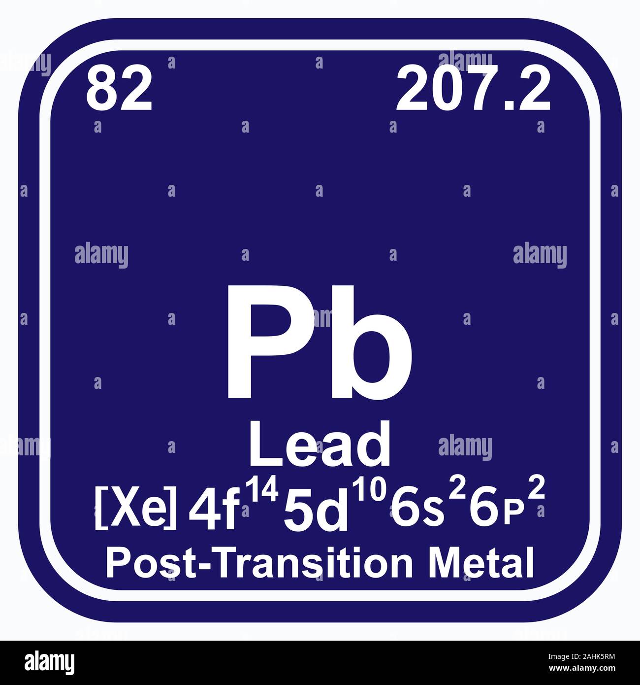 Lead Periodic Table of the Elements Vector illustration eps 10 Stock Vector