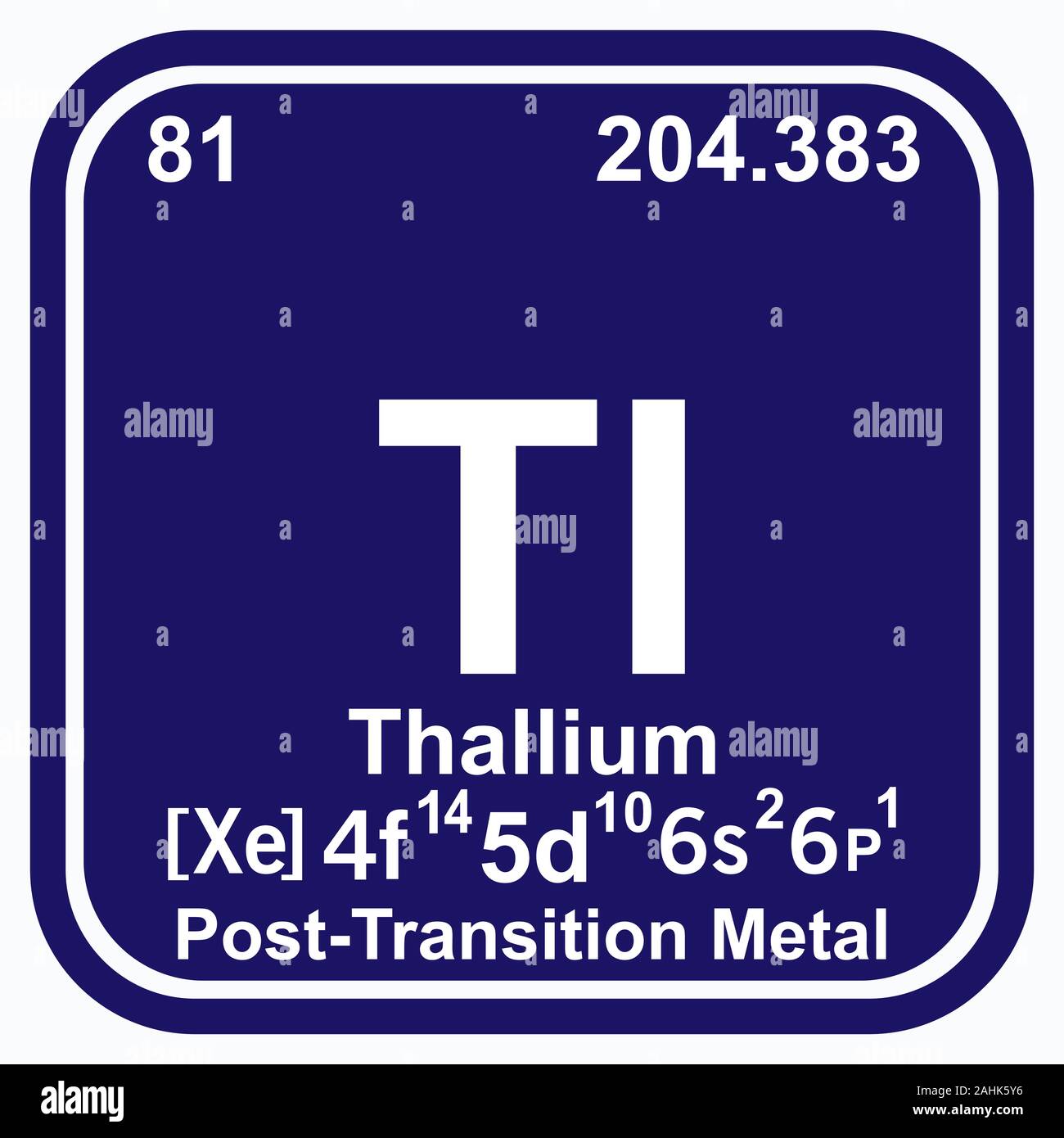 Thallium Periodic Table of the Elements Vector illustration eps 10 Stock Vector