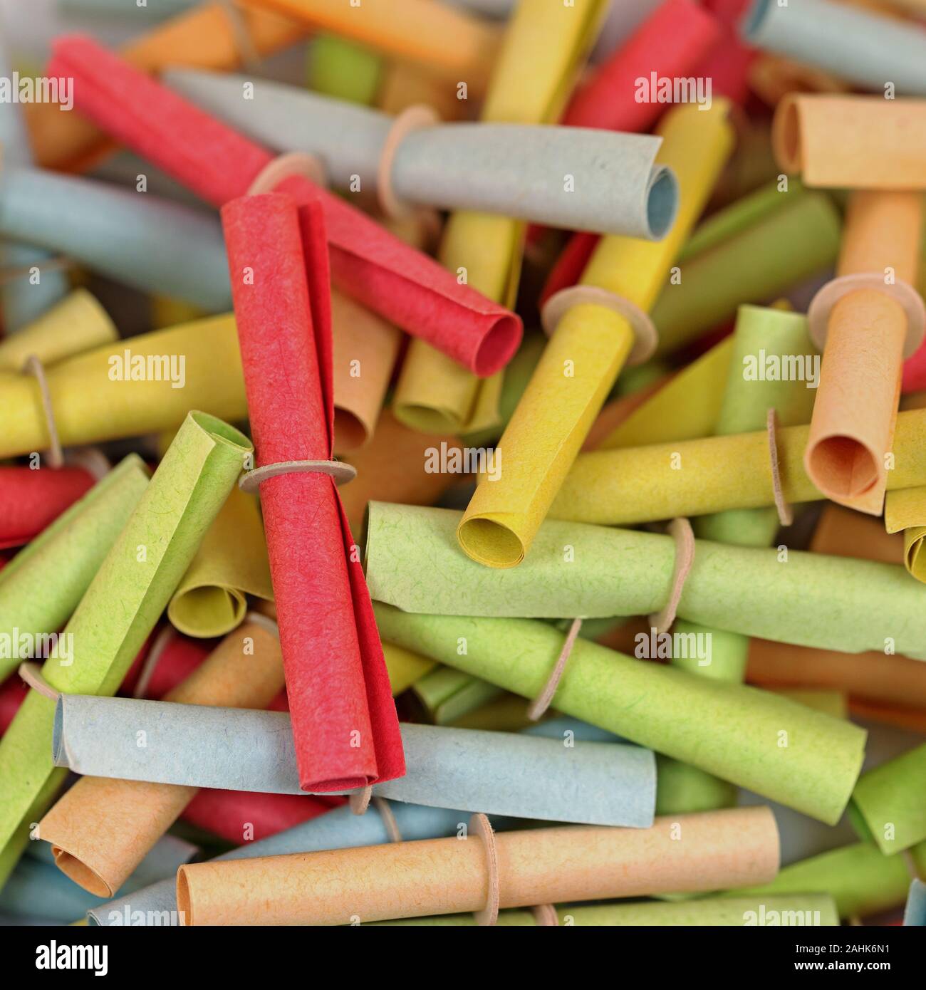 Many colourful lottery tickets Stock Photo