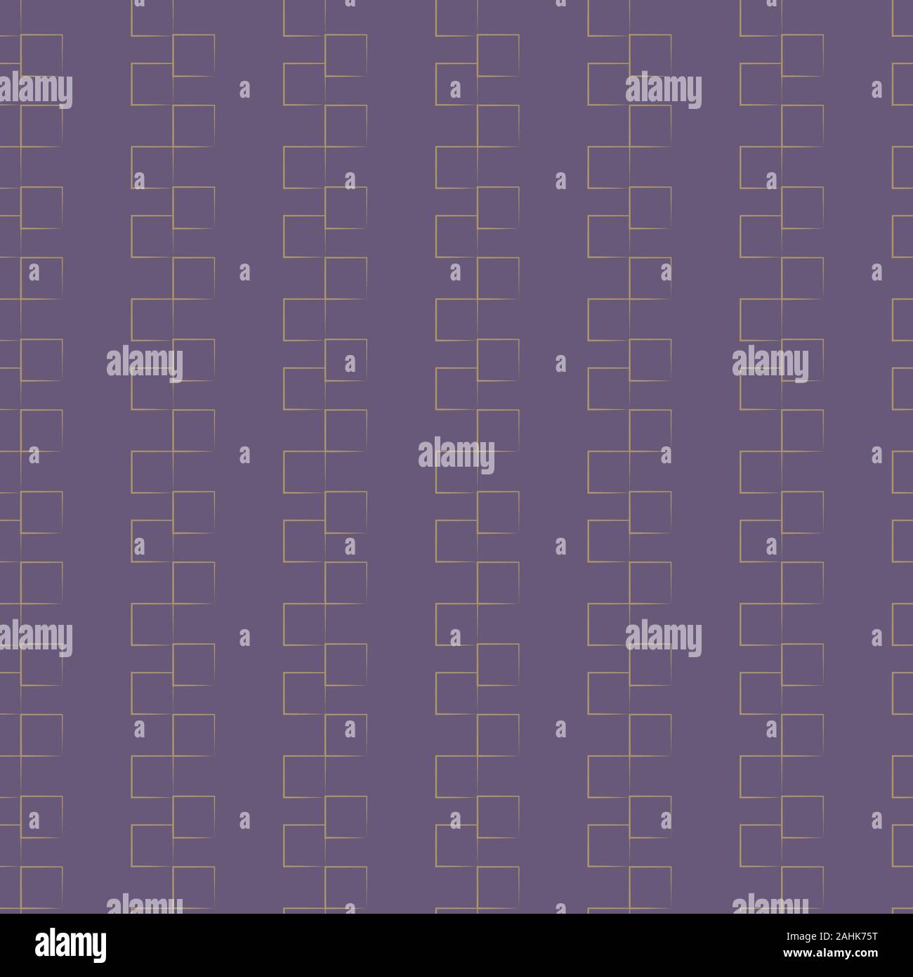 seamless vector pattern with yellow linear geometric shapes on a purple background Stock Vector