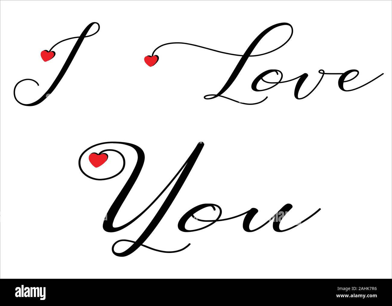 I Love You write with heart on white background - vector Stock Vector ...