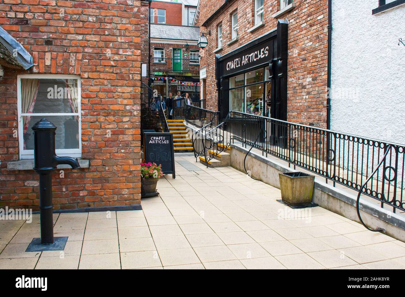 On the 9 August 2013 Quaint retro style shops in ancient walled