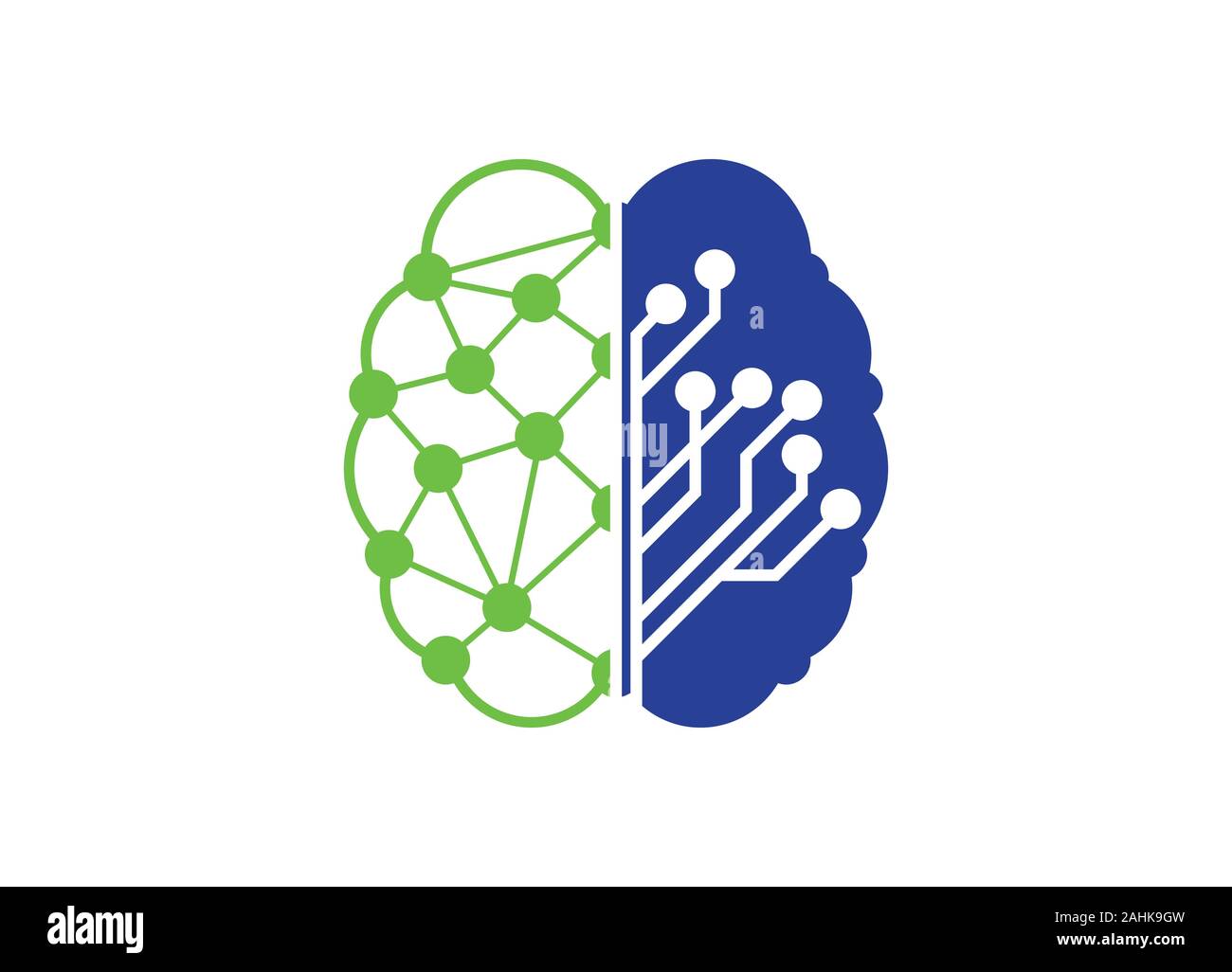 Brain connection logo design. digital brain logo template, Brain logo. Brain icon. Brainstorm icon.Logo ideas. Think idea concept Stock Vector