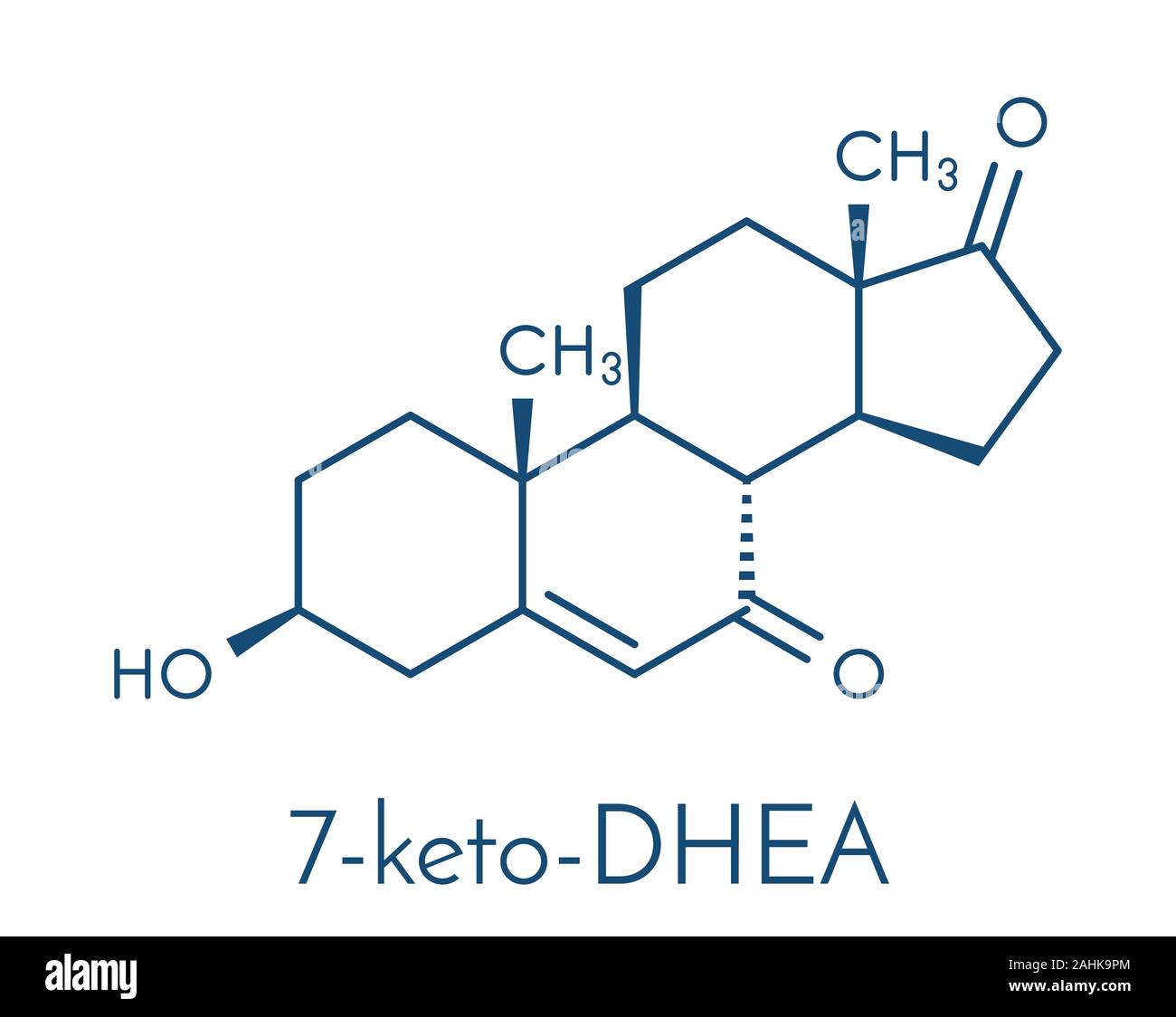 7Ketodehydroepiandrosterone or 7ketoDHEA molecule. Skeletal formula