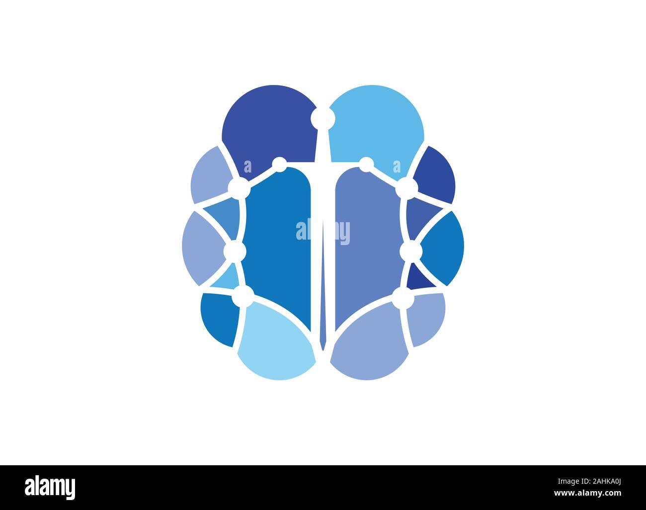 Brain connection logo design. digital brain logo template, Brain logo. Brain icon. Brainstorm icon.Logo ideas. Think idea concept Stock Vector