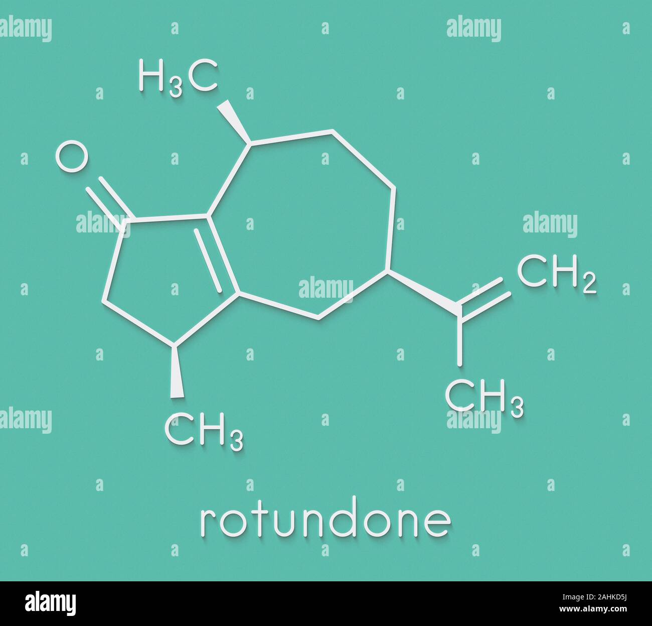 Rotundone peppery taste molecule. Skeletal formula. Stock Photo