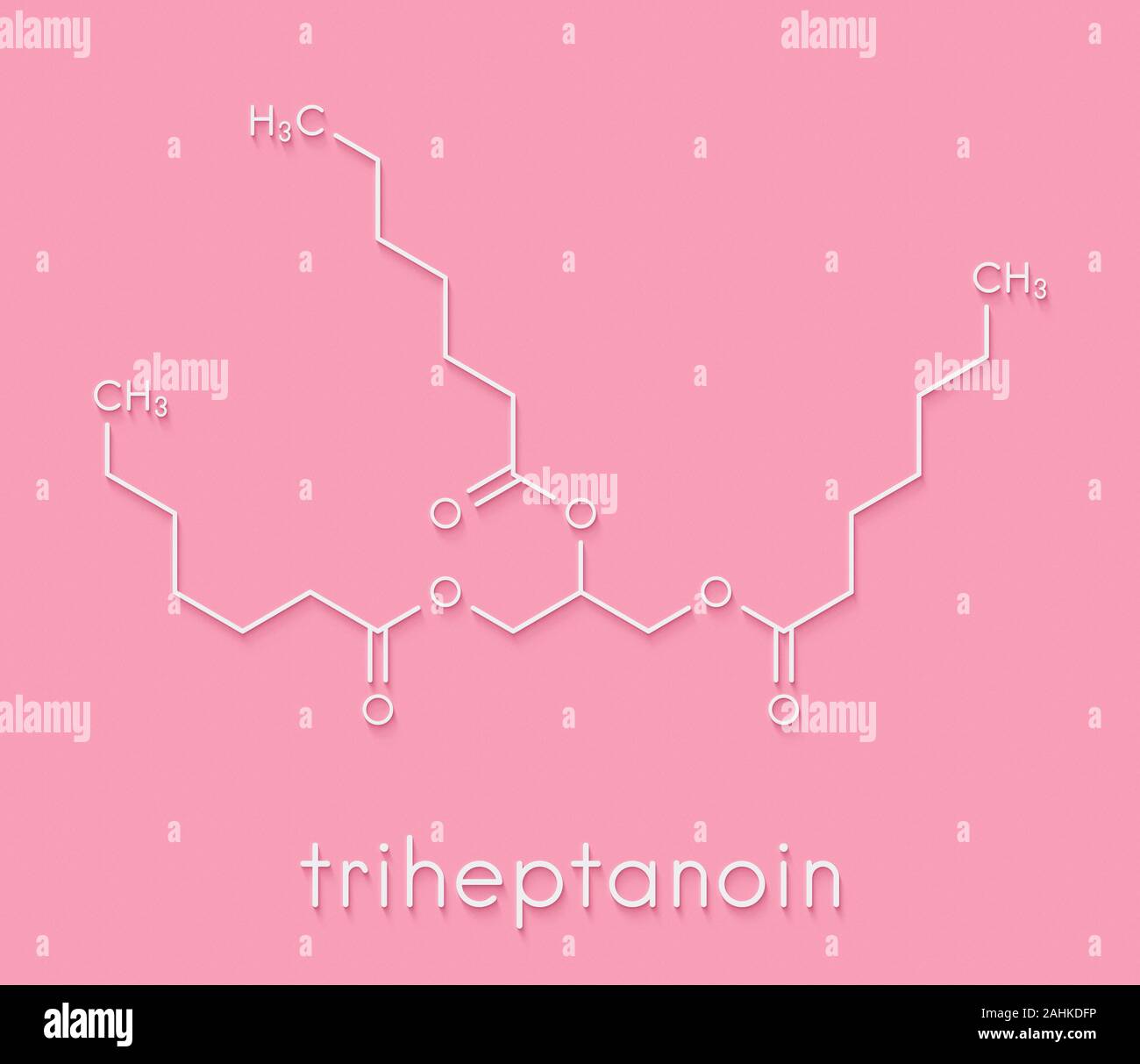 Triheptanoin drug molecule. Skeletal formula. Stock Photo
