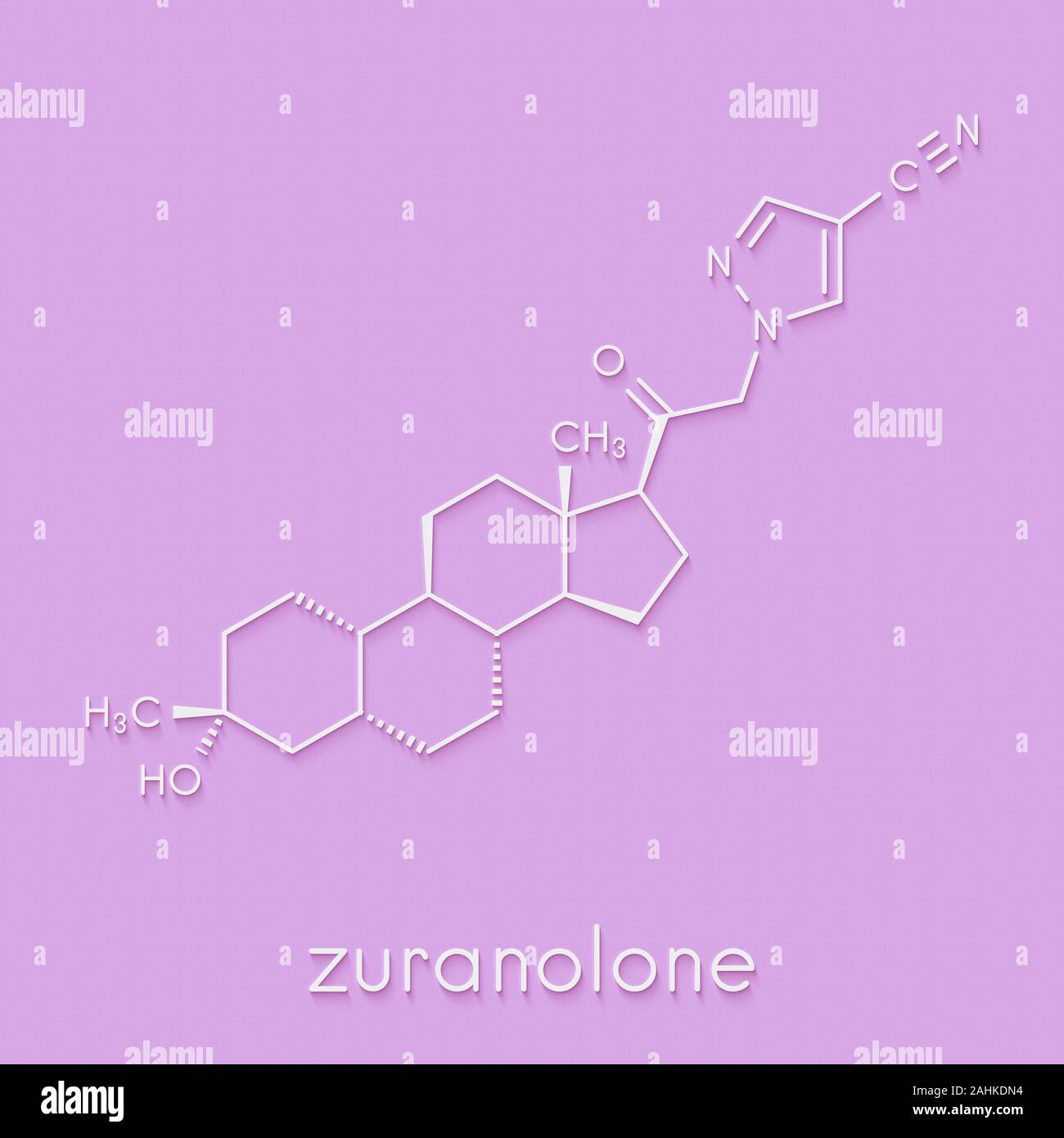 Zuranolone drug molecule. Skeletal formula Stock Photo - Alamy