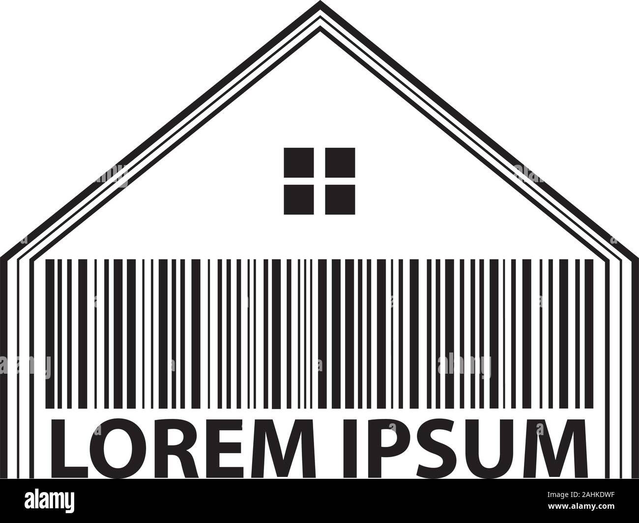 bar code house, vector graphic design element Stock Vector Image & Art ...
