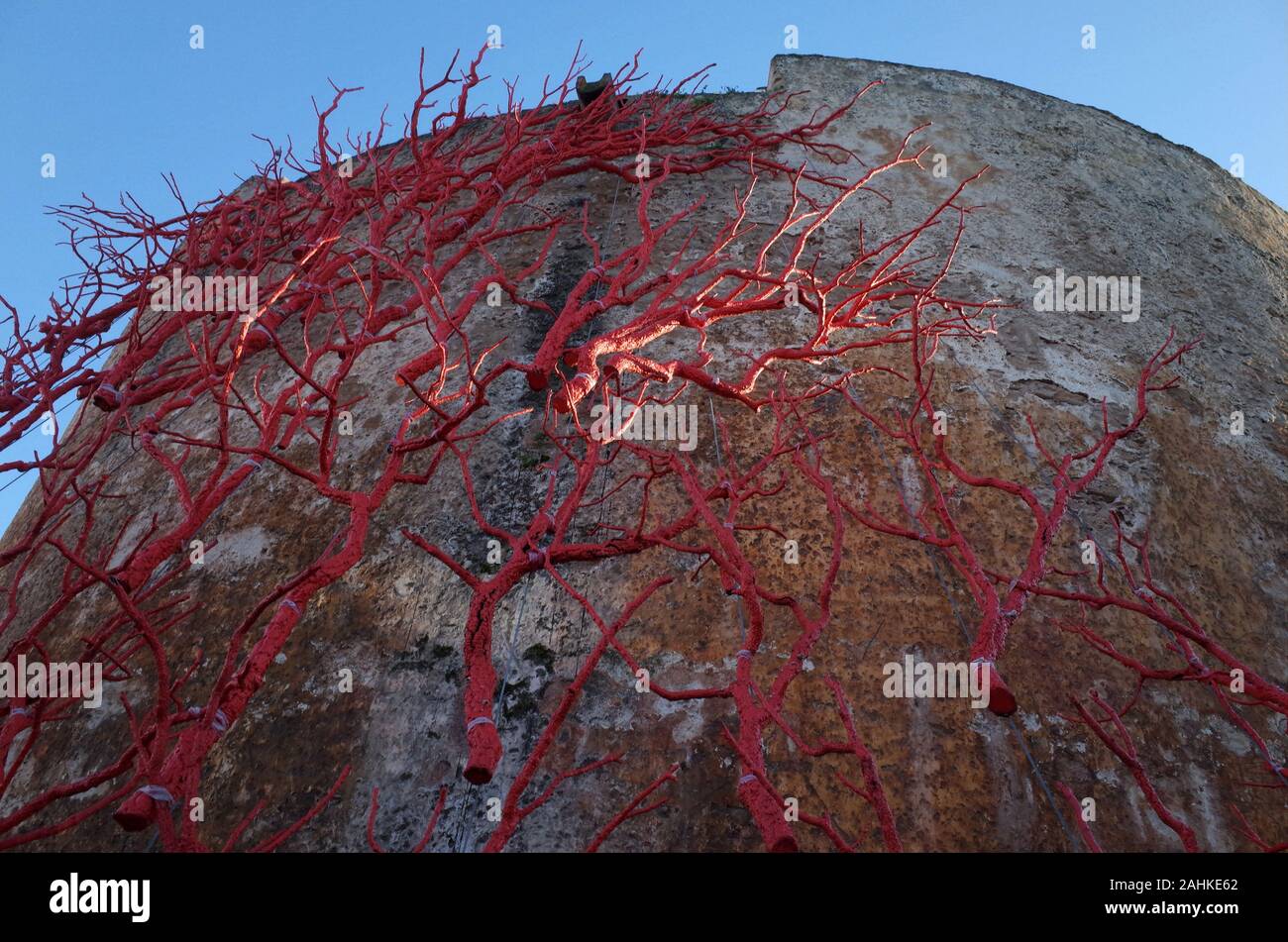 Alghero, Sardinia, Italy. Christmas decoration Stock Photo