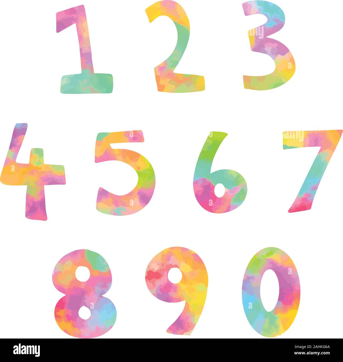 Colourful Cartoon Numbers For Children To Count 1 To 9 Vector
