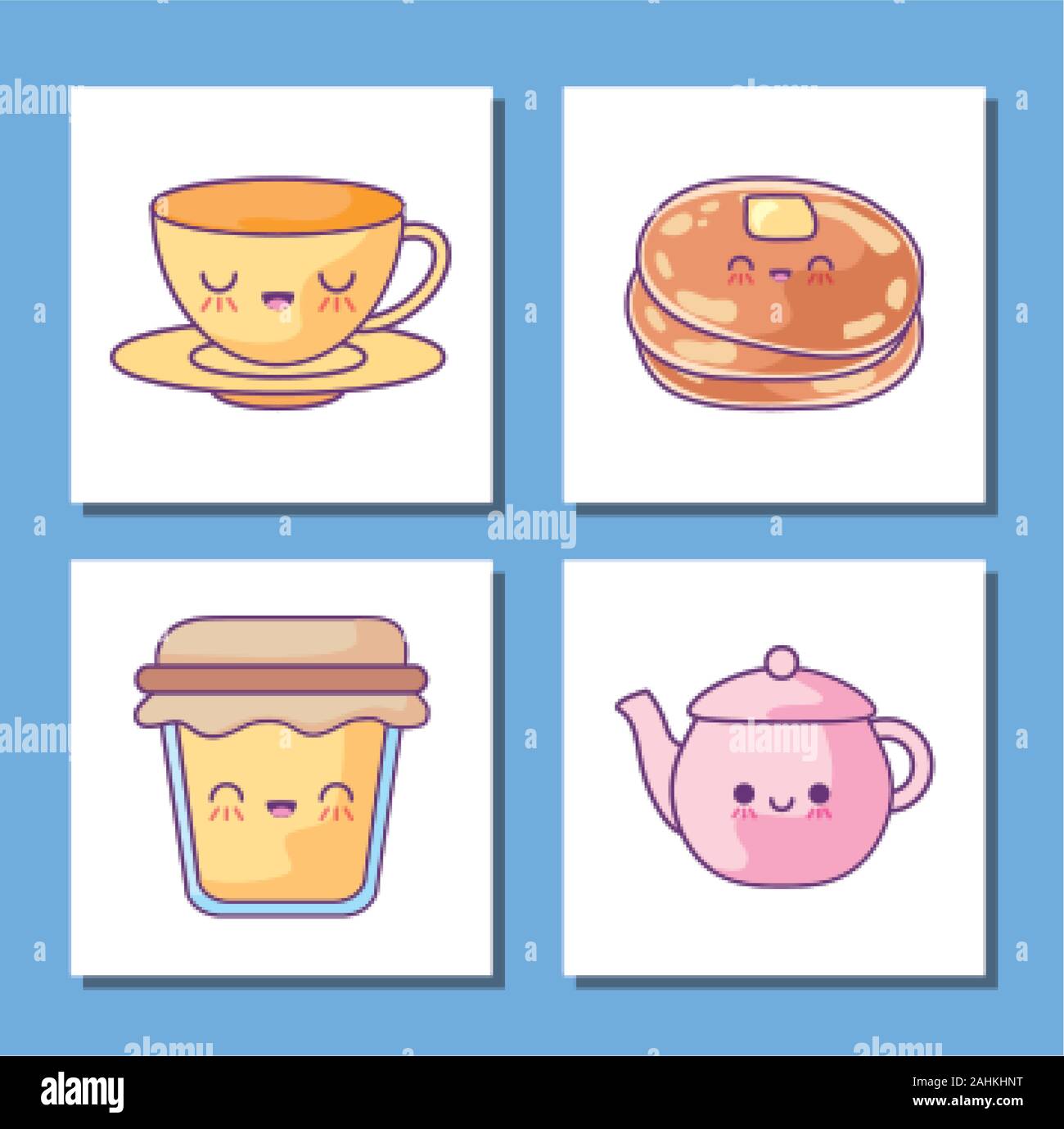 cartoons icon set design, Breakfast food meal fresh product natural ...
