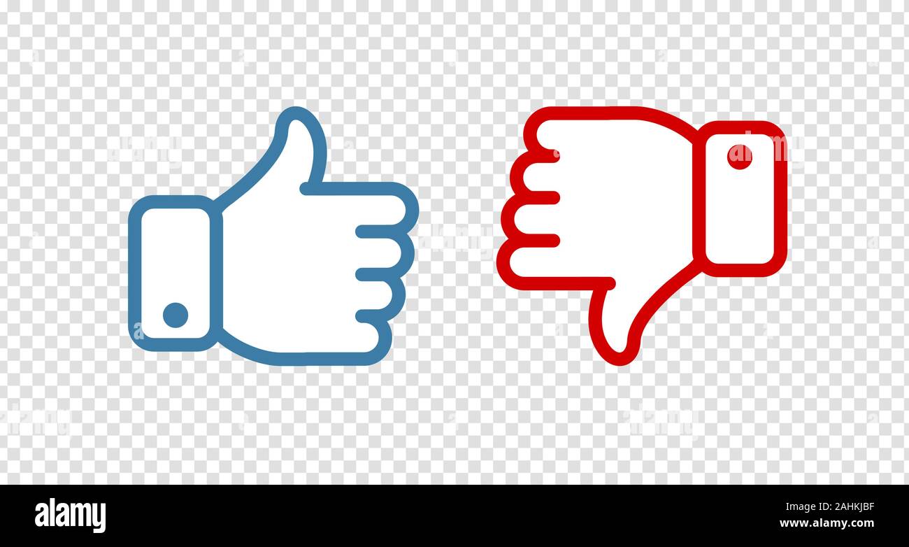 Like and Dislike symbol or icon. Vector illustration Stock Vector