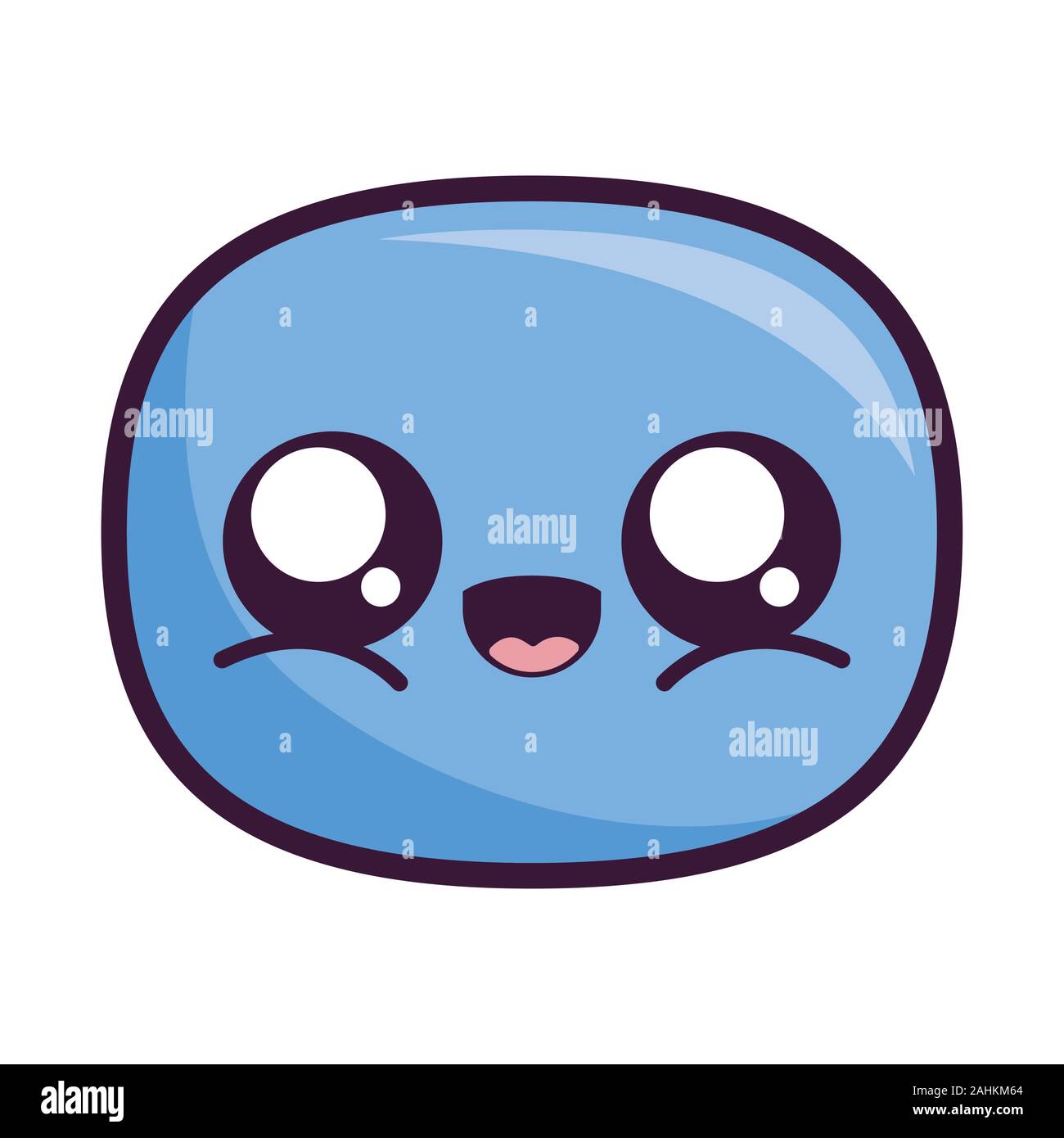 happy oval cartoon design, Kawaii expression cute character funny and