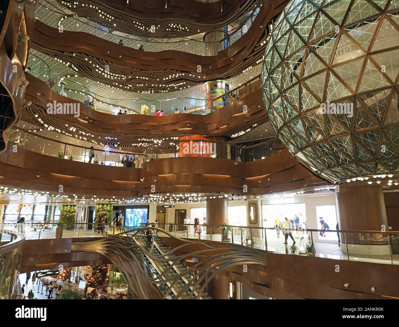 View of the interior of the K11 Musea shopping mall at Victoria's Dockside  Hong Kong Stock Photo - Alamy