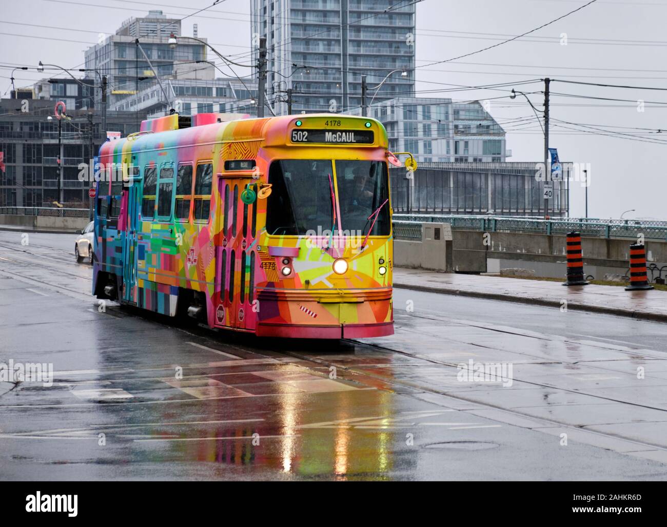 CLRV 4178 “A Streetcar Named Toronto.” Repainted Streetcar to celebrate the end of service of the Icon on the Streets of Toronto Stock Photo