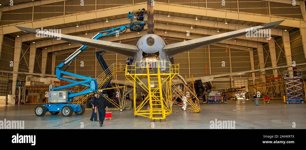 Aircraft maintenance Stock Photo