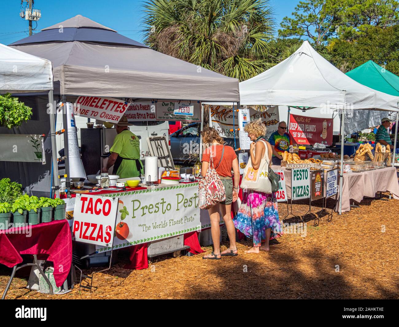 The Englewood Farmers Market an open air market in Englewood Florida Stock Photo