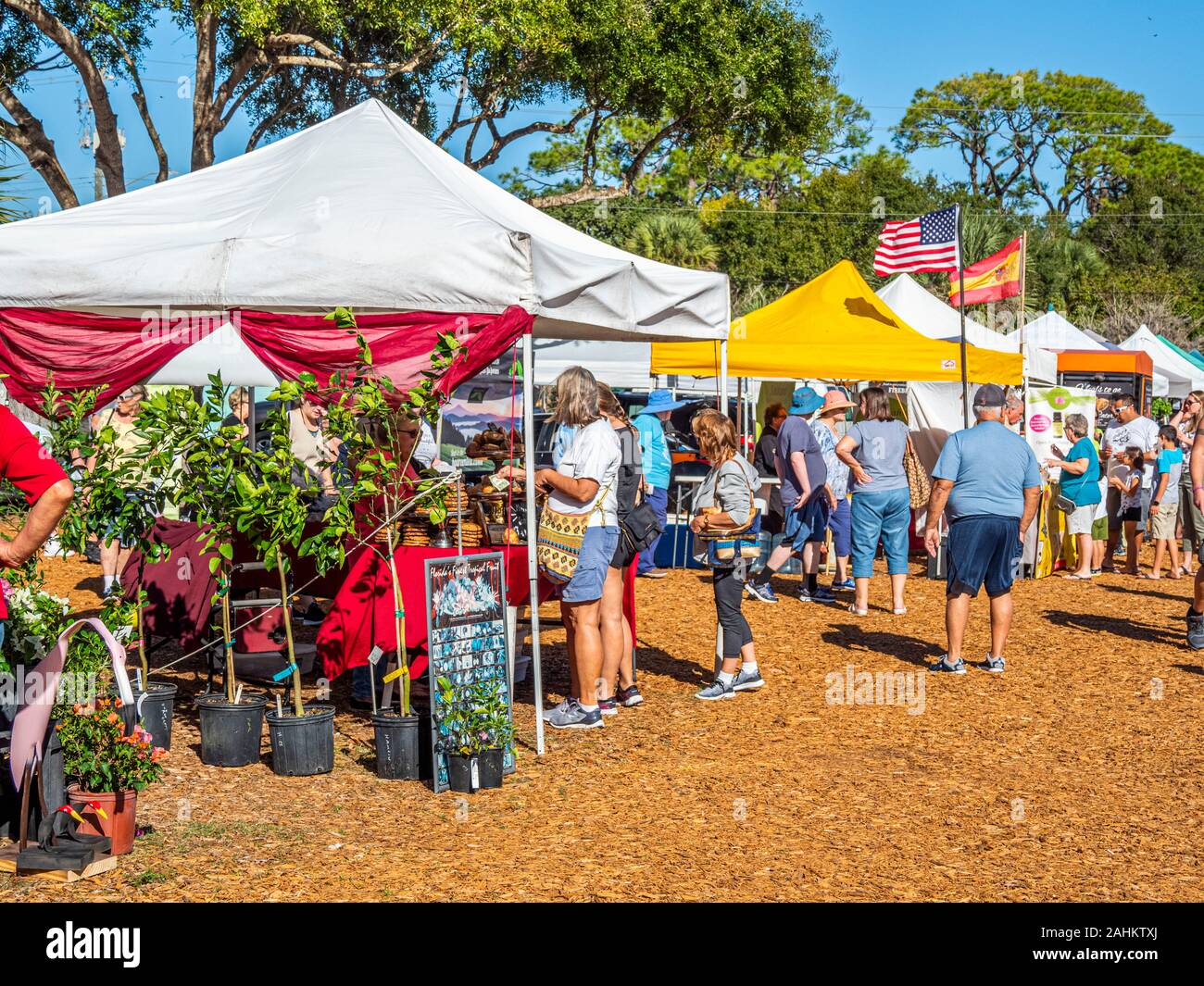 The Englewood Farmers Market an open air market in Englewood Florida Stock Photo
