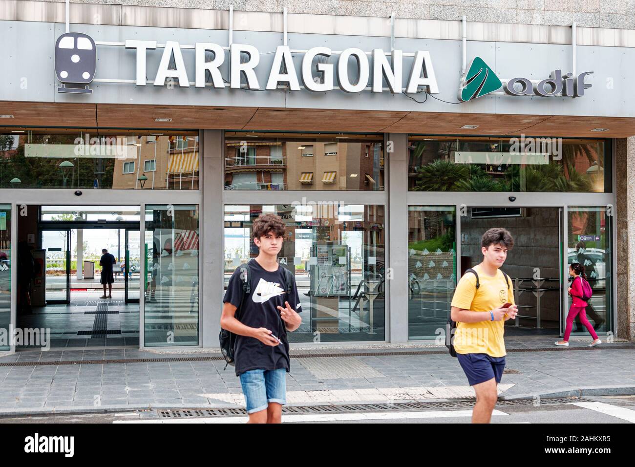 Tarragona spain hispanic catalonia renfe train railway station hires