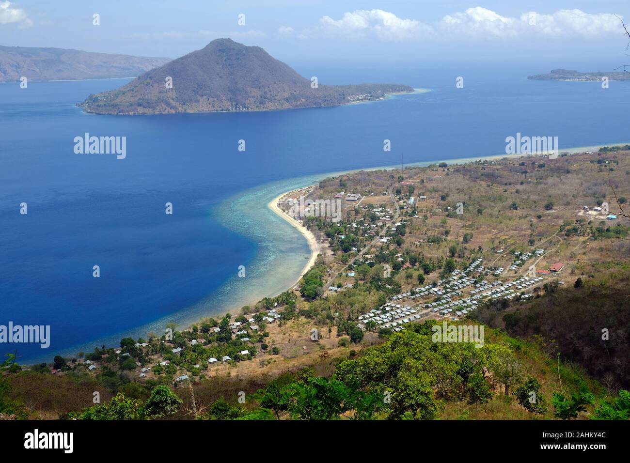 Indonesia Alor Hill View To Sebanjar Beach And Ternate Island Stock Indonesia Alor Hill View To Sebanjar Beach And Ternate Island Stock