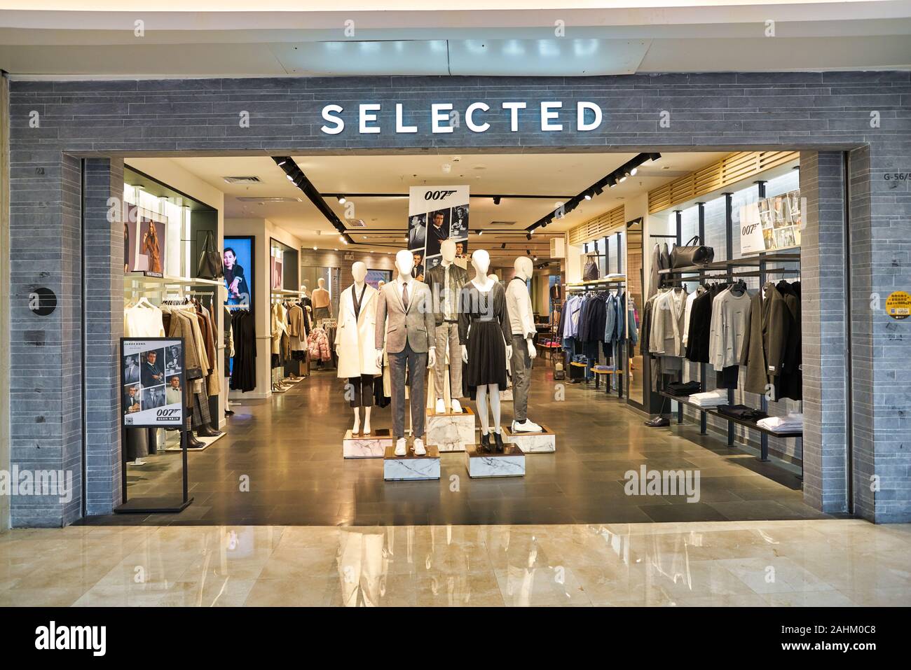 SHENZHEN, CHINA - CIRCA NOVEMBER, 2019: Selected sign over a store ...