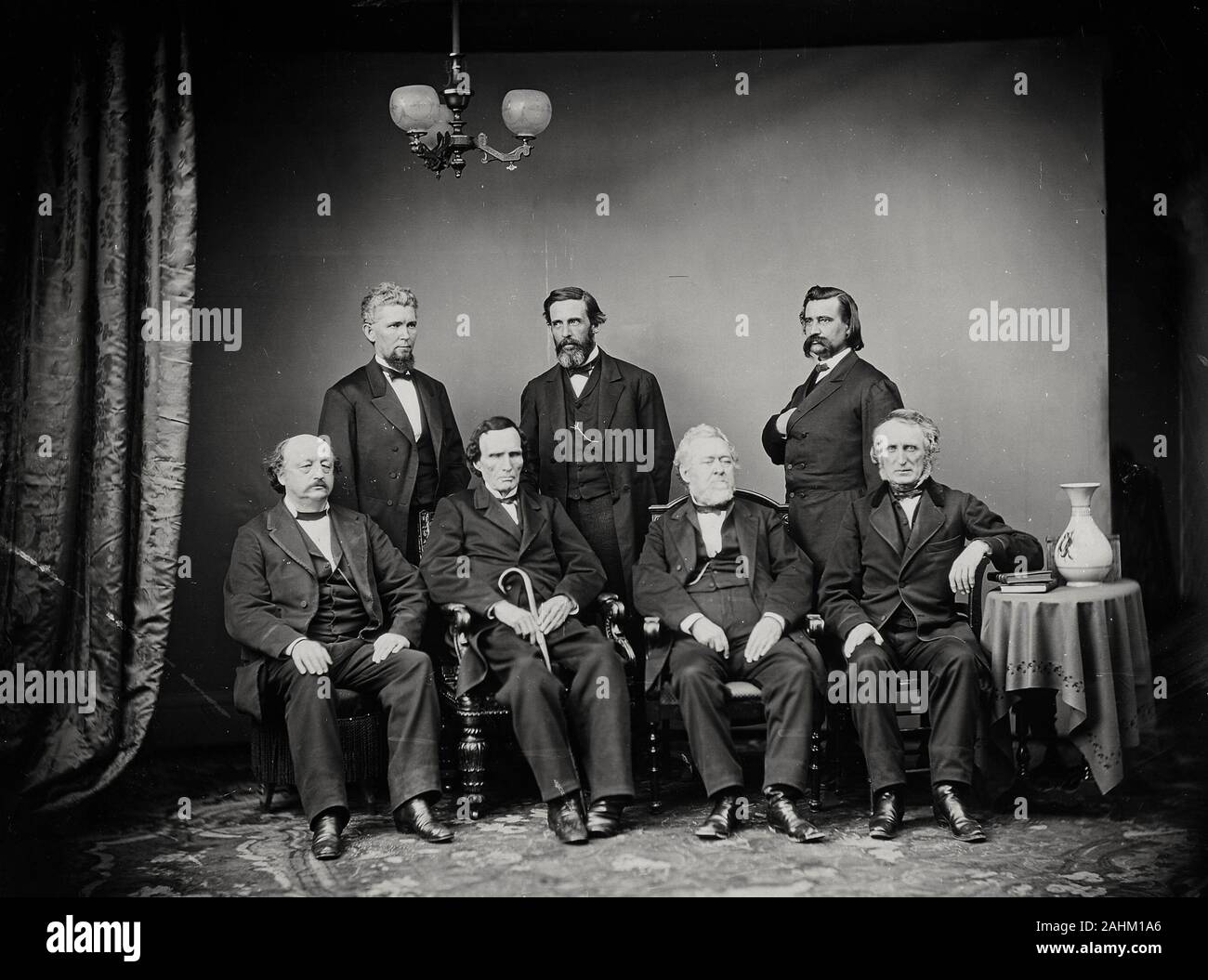 Impeachment Committee: Hon. George S. Boutwell, Mass., Gen. John A. Logan, Hon. Thomas Williams, Pa., Hon. James F. Wilson, Iowa. Circa 1868 Stock Photo