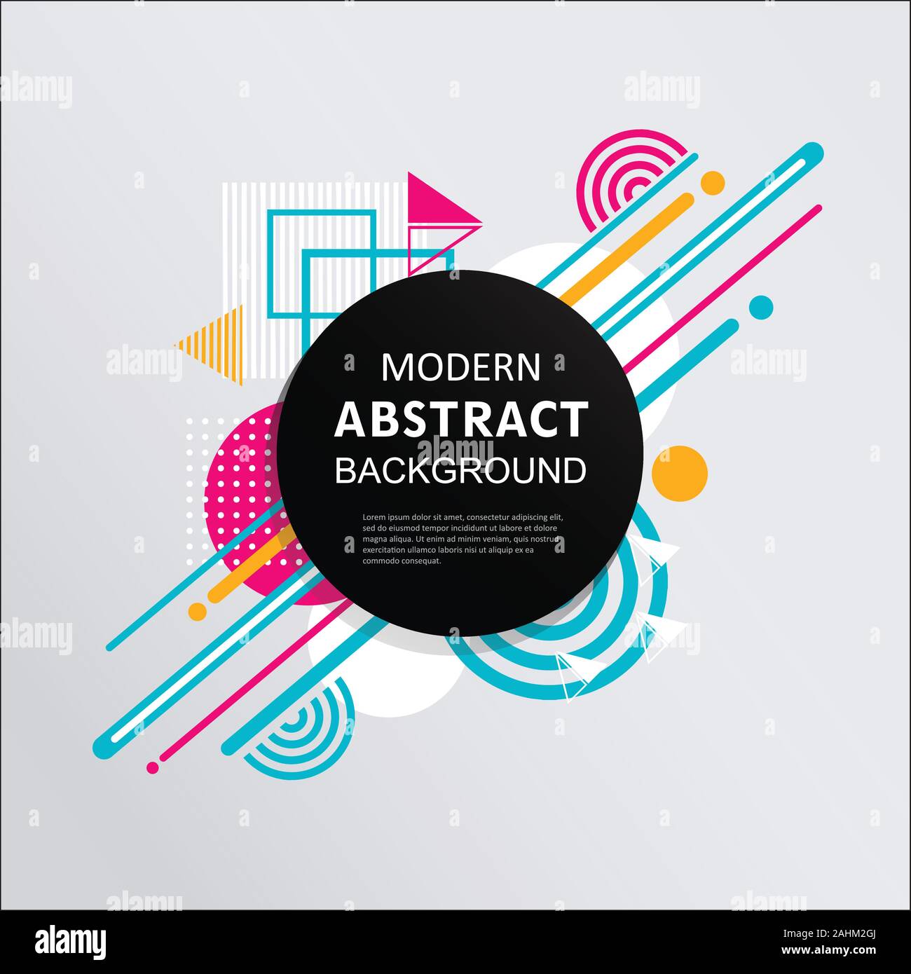 Abstract circle badge geometric pattern design and background with ...