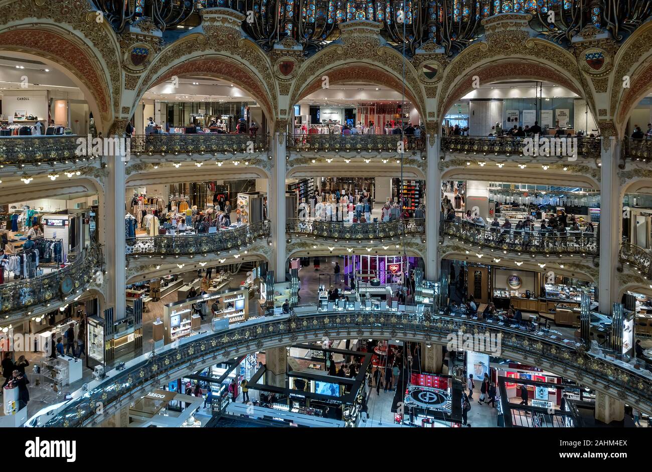 Galeries Lafayette Haussmann, Paris France Stock Photo