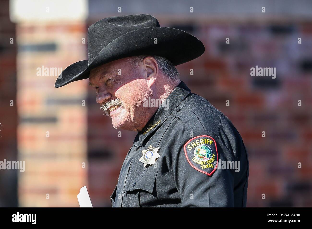 Dallas, Texas, USA. 30th Dec, 2019. Tarrant County Sheriff, Bill Waybourne, in action during the Servpro First Responder Bowl game between Western Michigan Broncos and the Western Kentucky Hilltoppers at the gerald Ford Stadiuml Stadium in Dallas, Texas. Credit: Dan Wozniak/ZUMA Wire/Alamy Live News Stock Photo