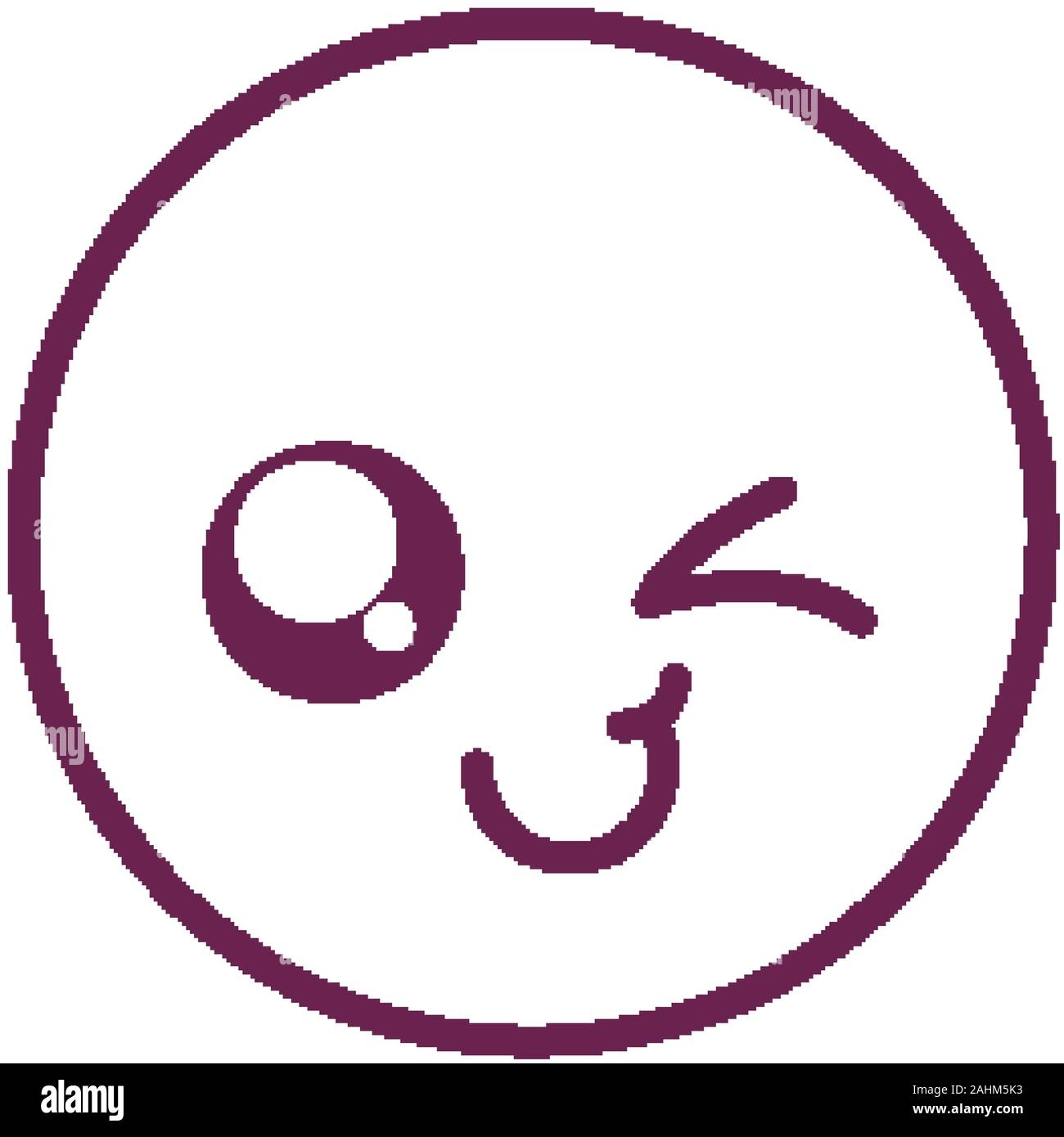Kawaii happy wink facial expression hi-res stock photography and images ...