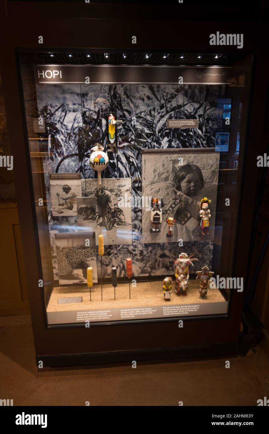 Display with Native American Kachina dolls Stock Photo