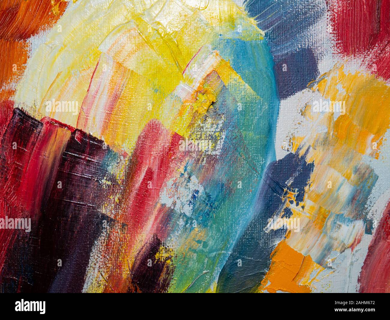 Multicolored image, made with a brush and paints. Stock Photo
