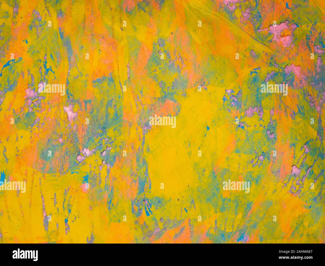Multicolored image, made with a brush and paints. Stock Photo