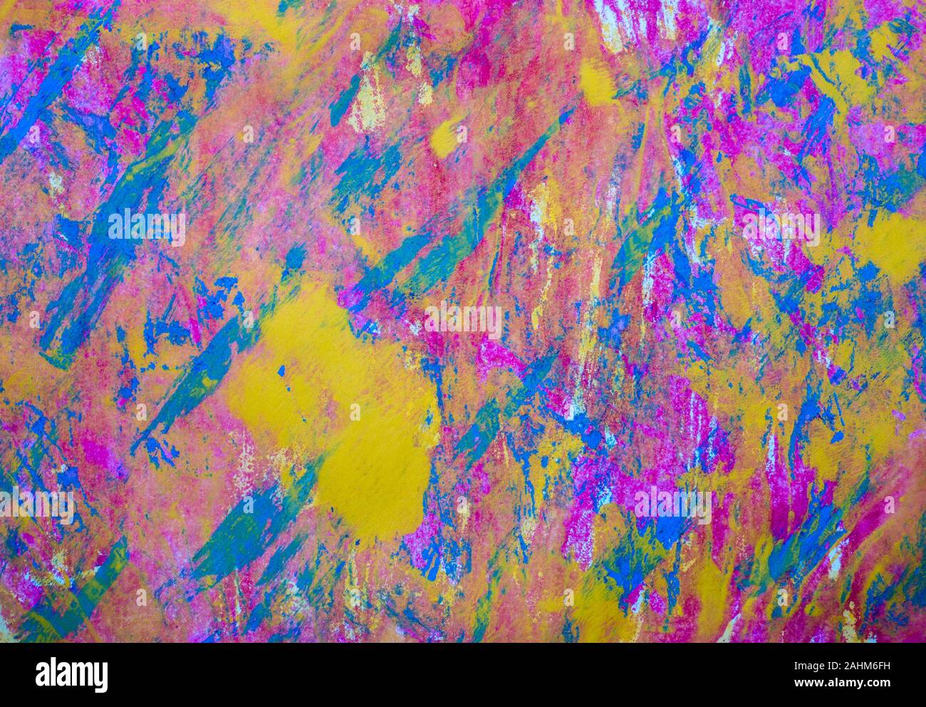 Multicolored image, made with a brush and paints. Stock Photo