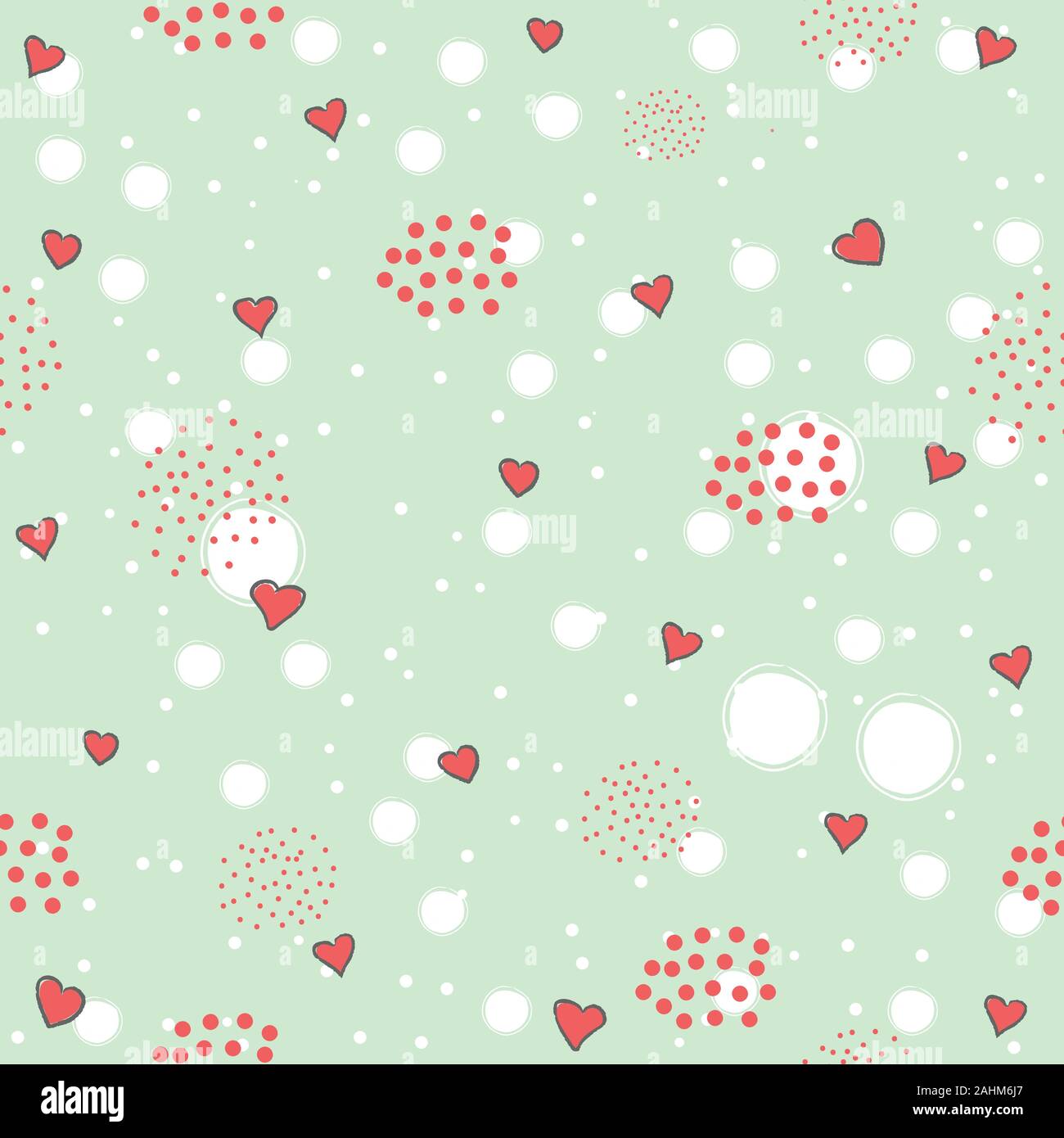 Hand Drawn Heart seamless Pattern. Vector Illustration Stock Vector ...