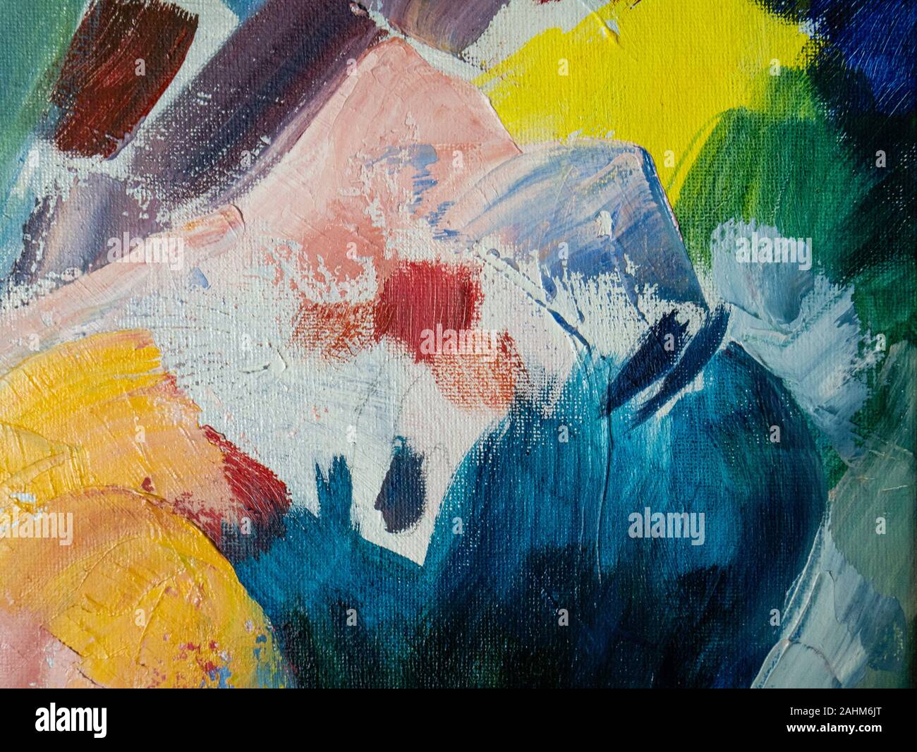 Multicolored image, made with a brush and paints. Stock Photo