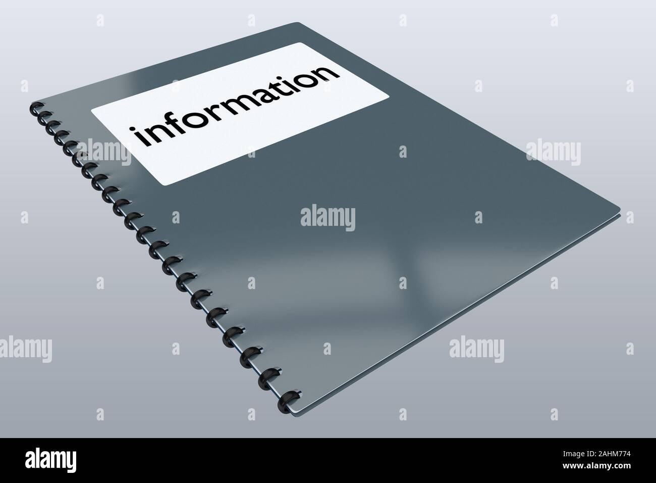 3D illustration of information script on a booklet, isolated on pale