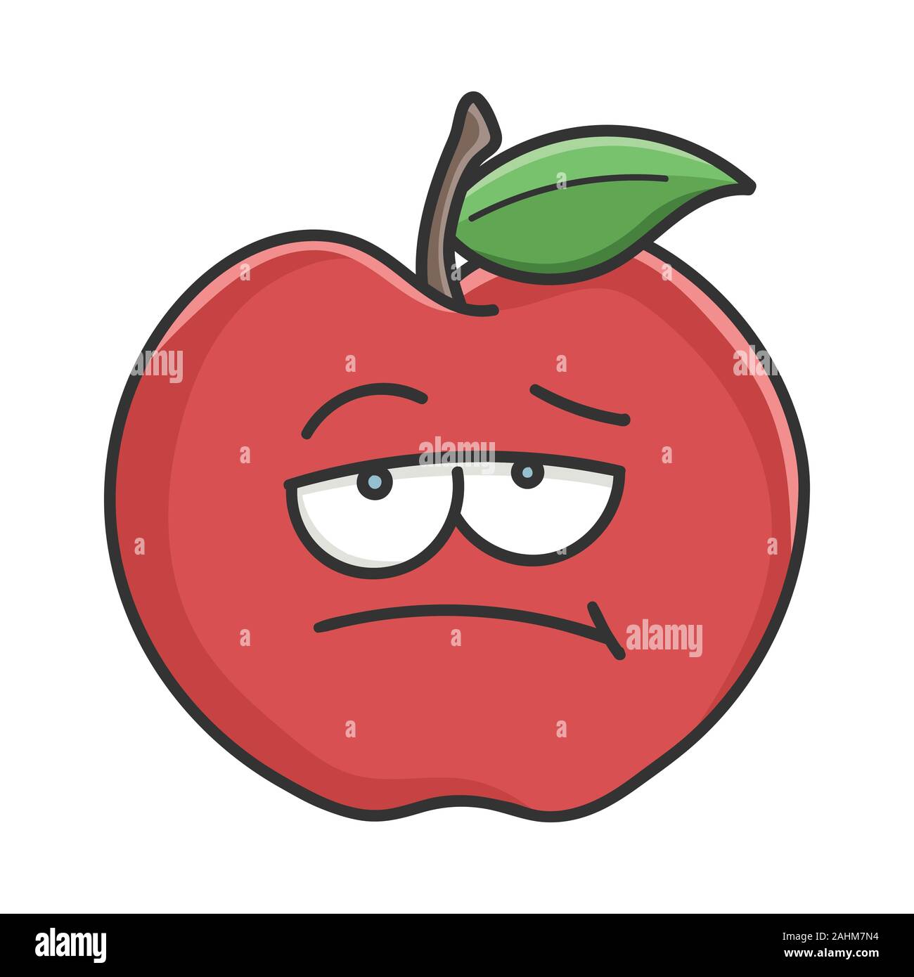 red apple cartoon apple isolated on white Stock Vector Image & Art - Alamy