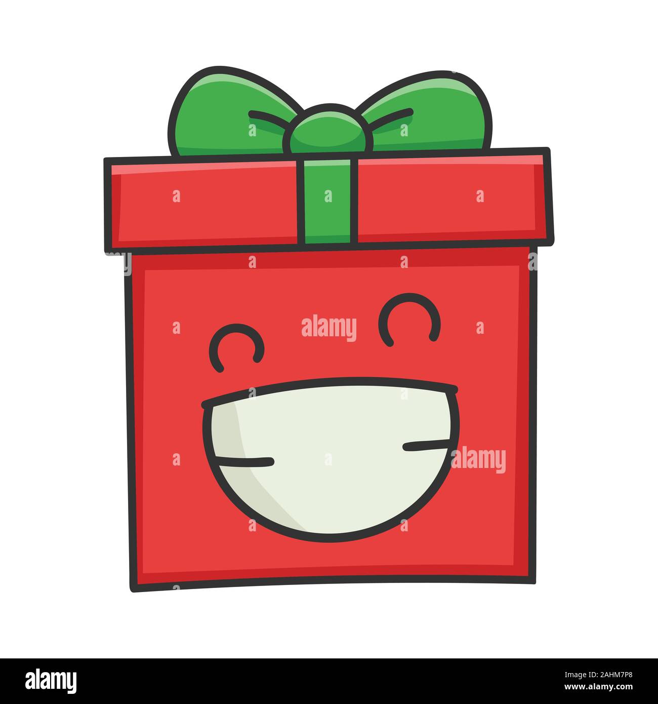present Christmas gift box cartoon isolated on white Stock Vector Image &  Art - Alamy